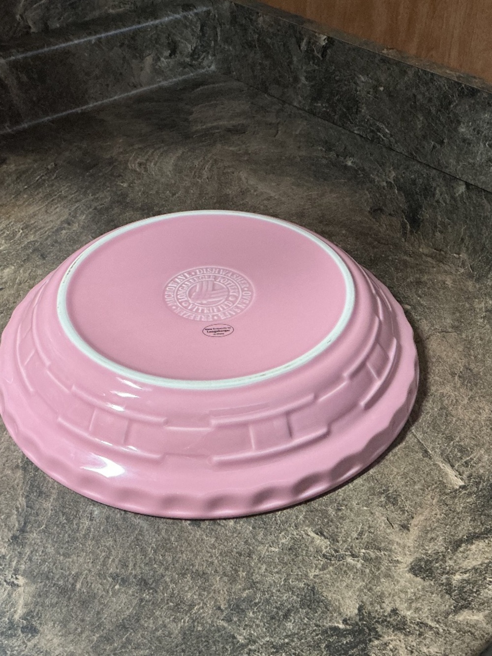 Longaberger Grandma Bonnie’s Pink Pie Plate